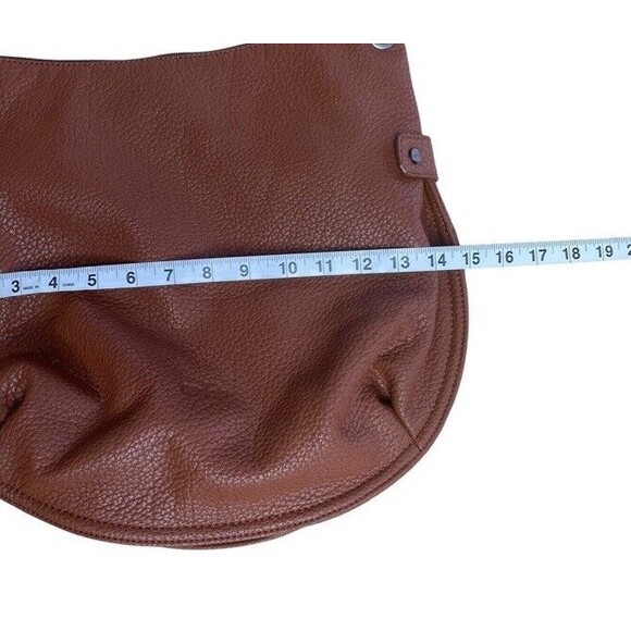 Co lab Pebbled Vegan Leather Shoulder Bag Brown Boho Fall Casual Trendy Hobo EUC - Picture 13 of 16